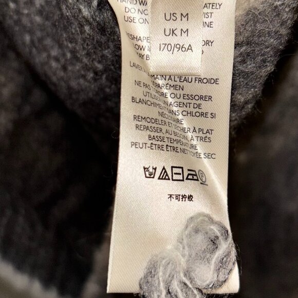 😊Anthropology Alpaca Wool Blend Oversize Sweater Gray Ombre Stripe Sz M EUC - Picture 6 of 9